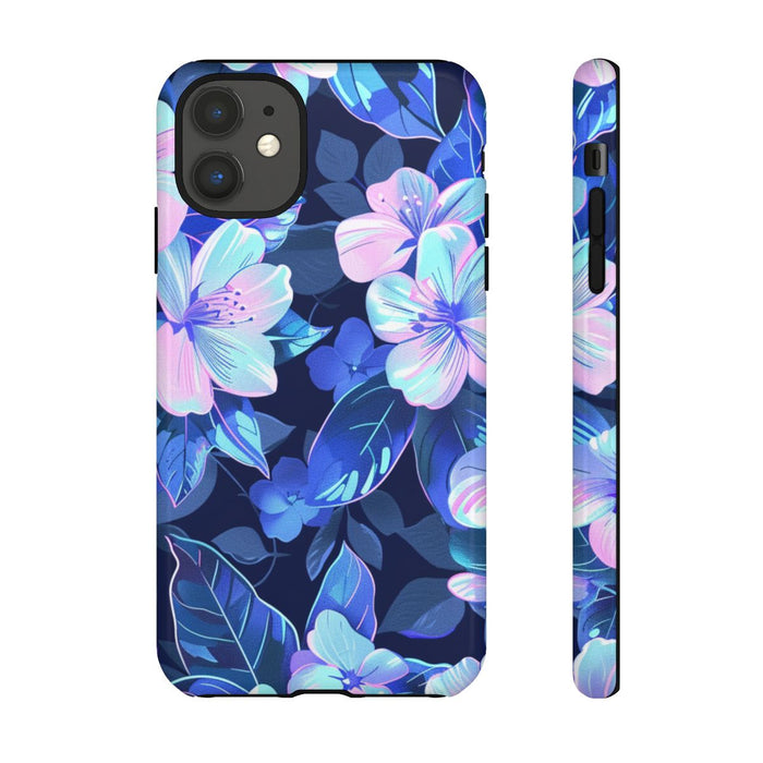 Blauw-Roze Bloemenpatroon