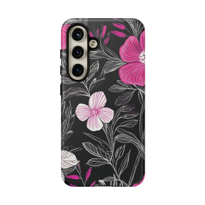 Roze en Witte Bloemenprint