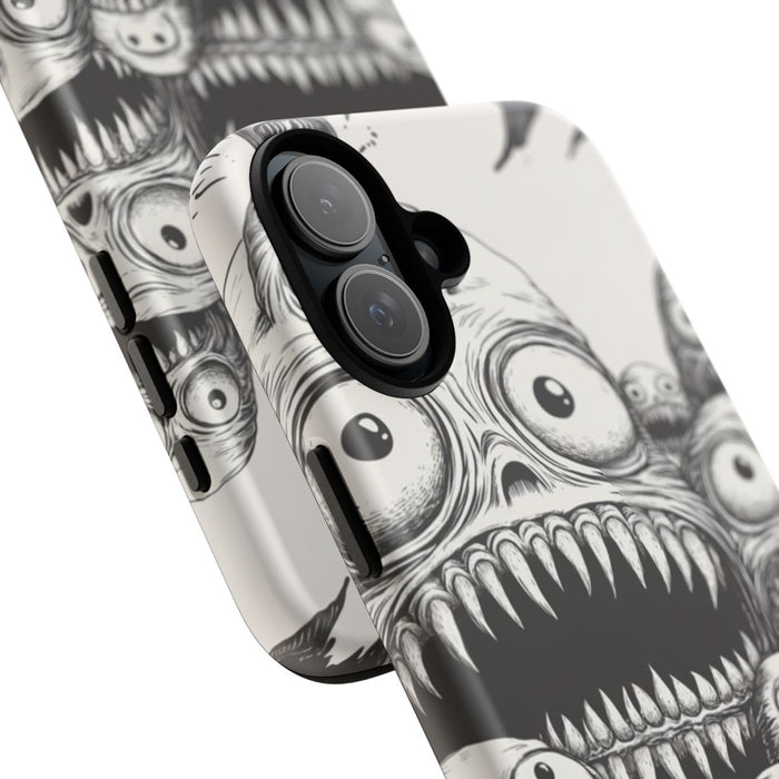 Griezelige Slijmmonsters in Lijntekening