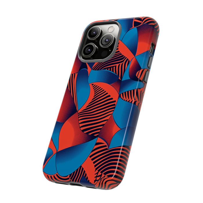 Levendig Rood-Blauw Abstract Patroon