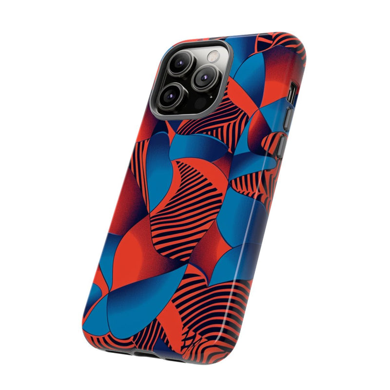 Levendig Rood-Blauw Abstract Patroon