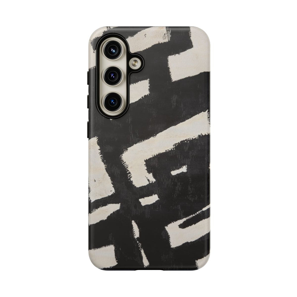 Abstract Zwart-Crème Patroon
