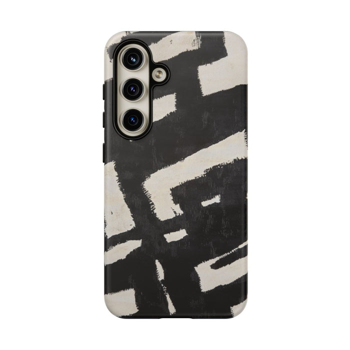 Abstract Zwart-Crème Patroon