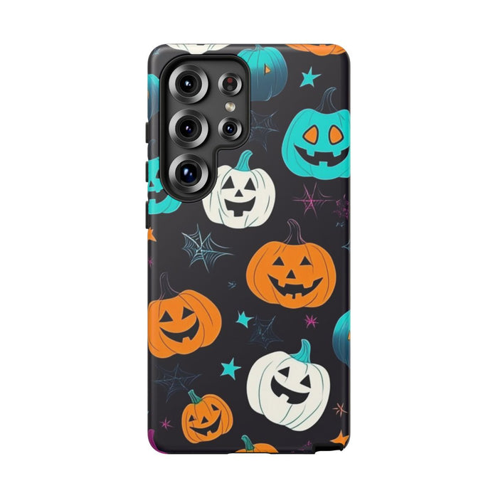 Vrolijk Gekleurde Halloween Pompoenen Patroon