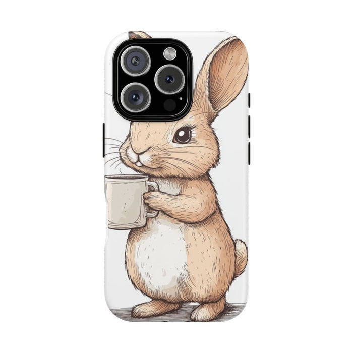 Lieve Bruine Konijn met Koffiemok Illustratie