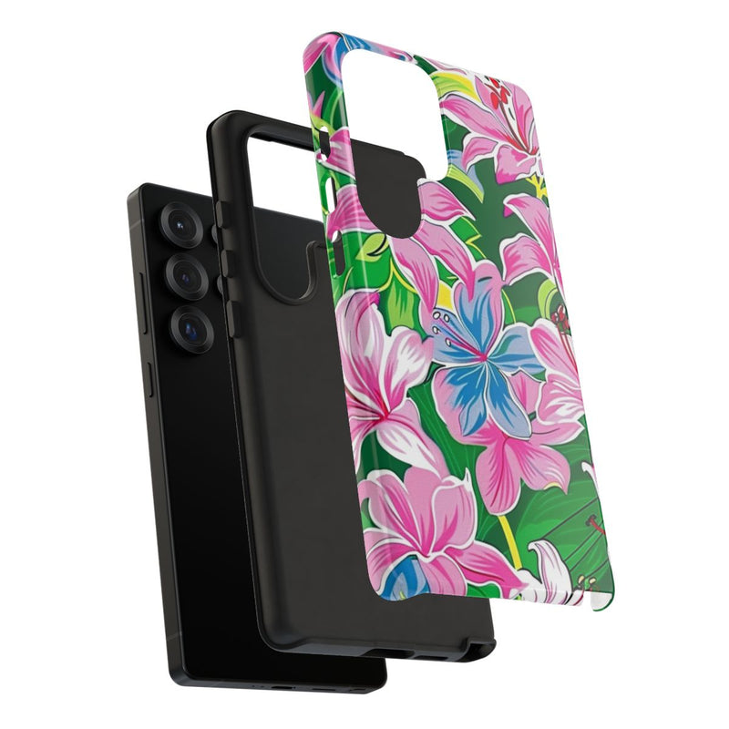 Roze en Blauwe Bloemenprint