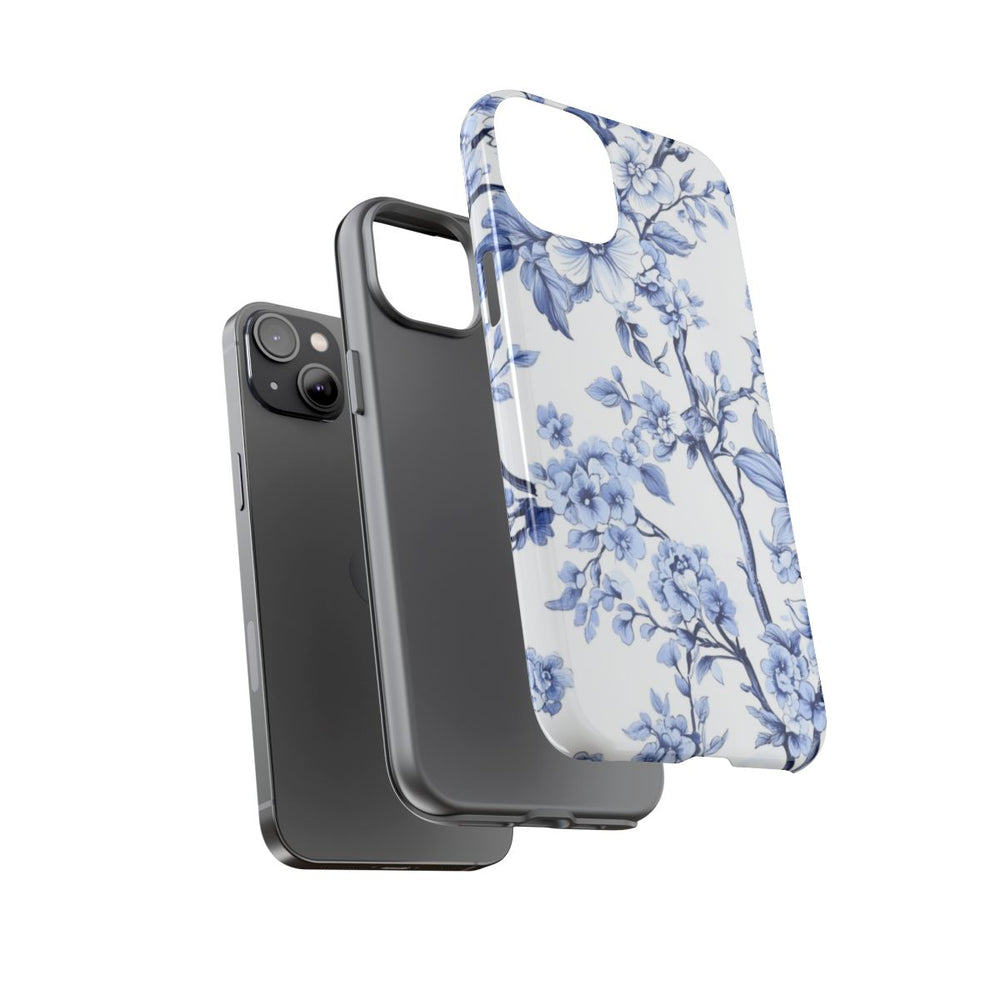 Blauw Vintage Bloemenpatroon