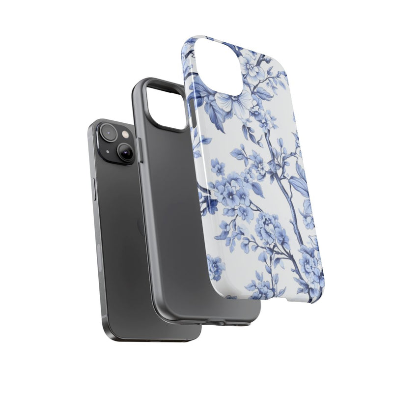 Blauw Vintage Bloemenpatroon