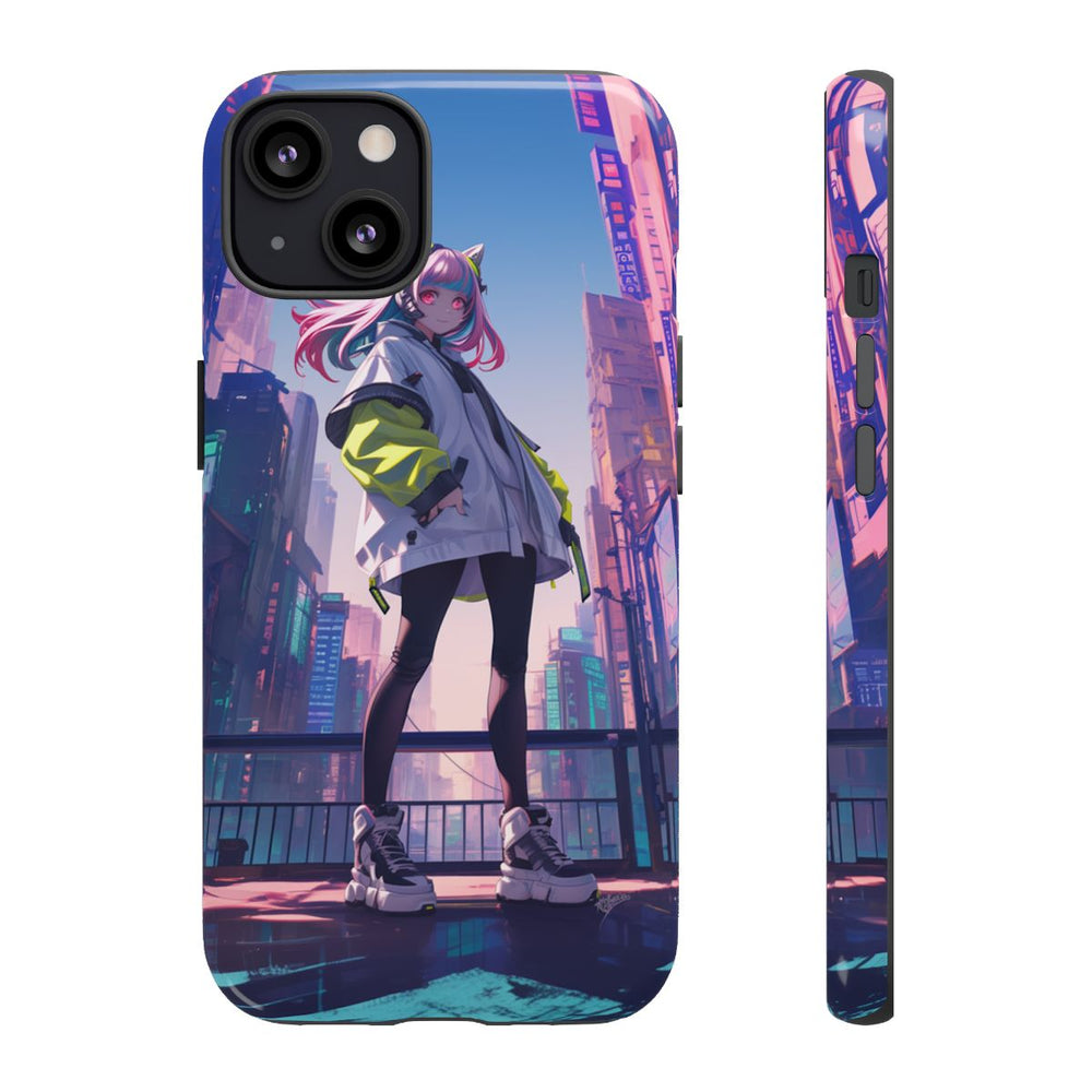 Meisje met Roze Haar in Neonstad