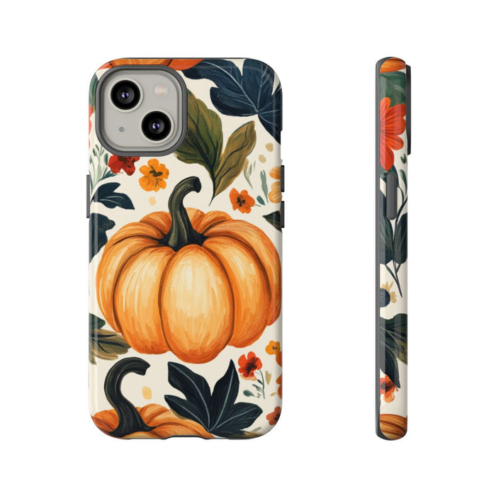 Herfst Pompoen en Bloemenpatroon