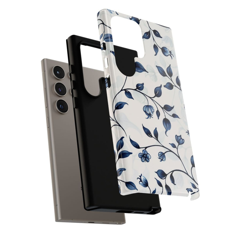 Blauw Bloemenrankpatroon
