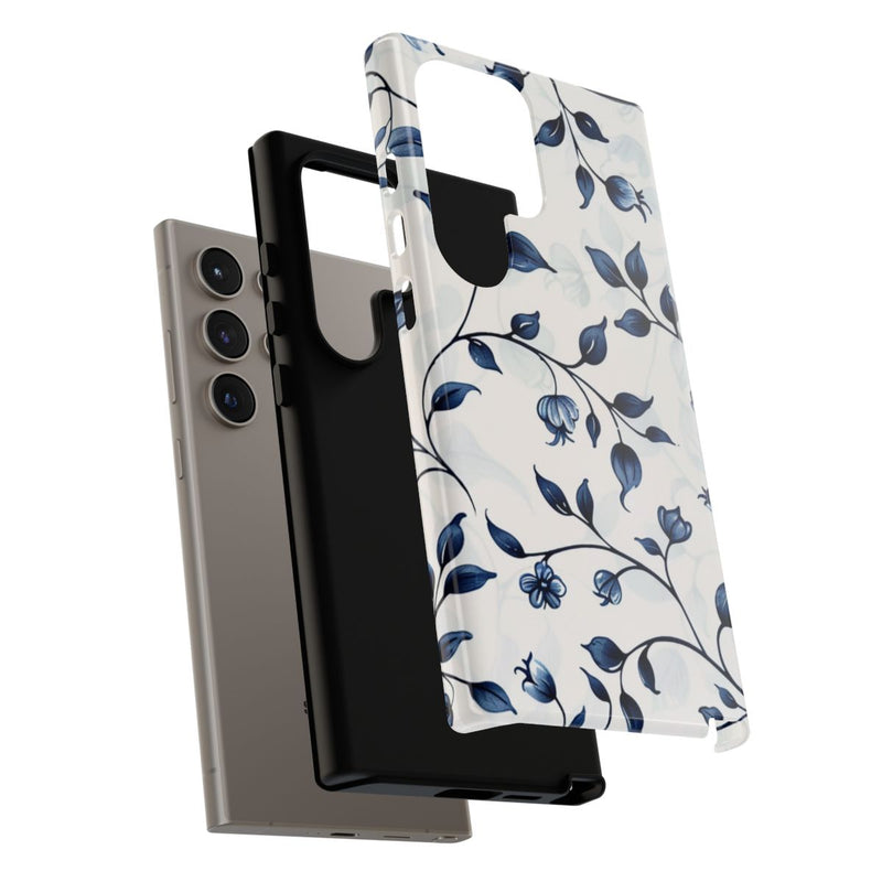 Blauw Bloemenrankpatroon