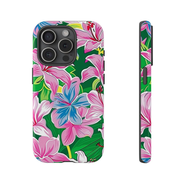 Roze en Blauwe Bloemenprint
