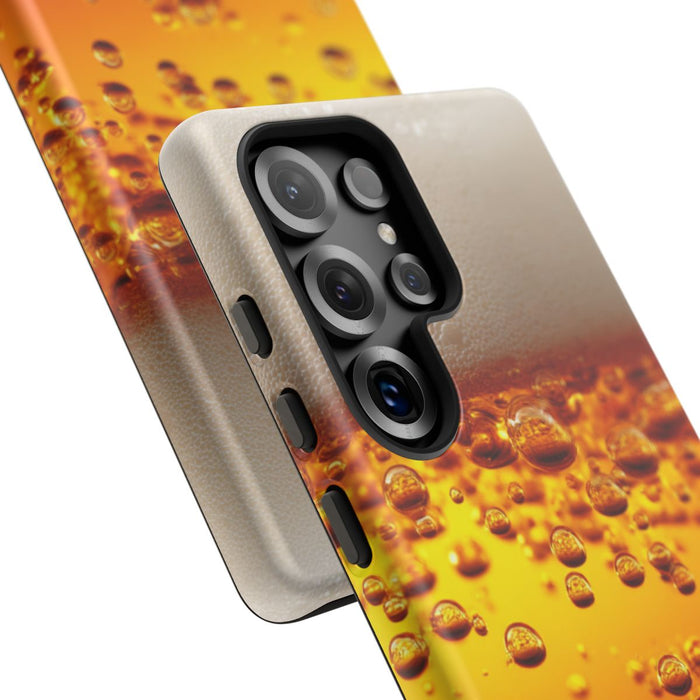Amberkleurige Bierbellen van Dichtbij