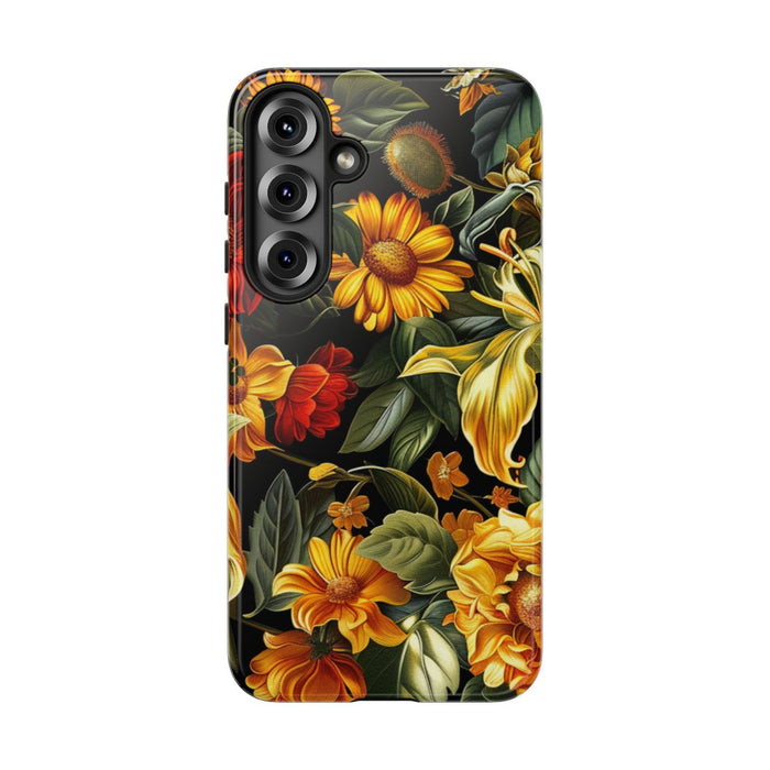 Vrolijk Gele en Rode Bloemenprint