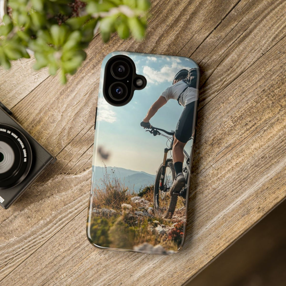 Mountainbiker op Rotsachtig Pad