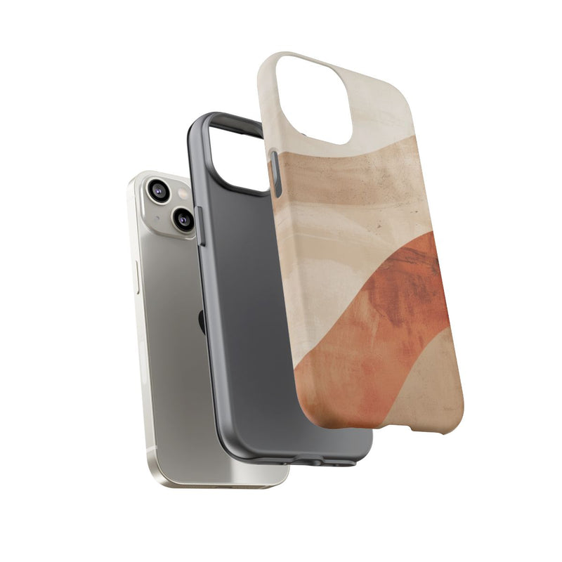 Abstracte Gebogen Terracotta- en Beigevormen