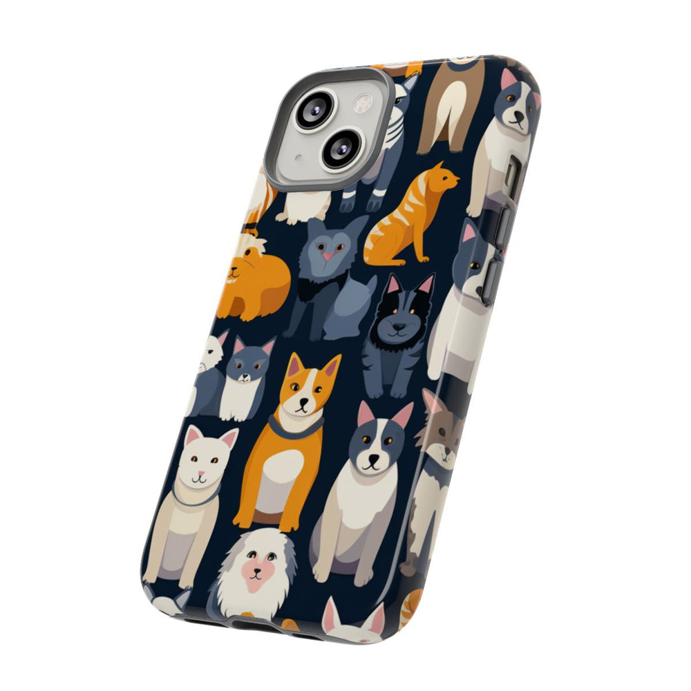 Kleurrijk Katten- en Hondenpatroon in Aantrekkelijke Kleuren