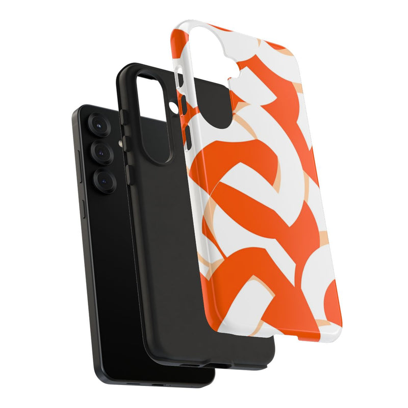 Oranje en Wit Geometrisch Patroon