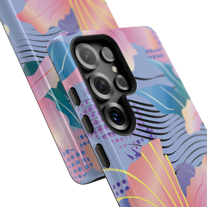Roze Bloemenpatroon met Abstracte Accenten