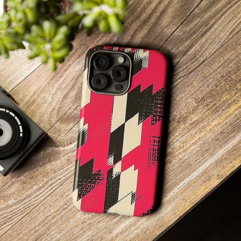 Roze en Zwart Pied-de-Poule Patroon