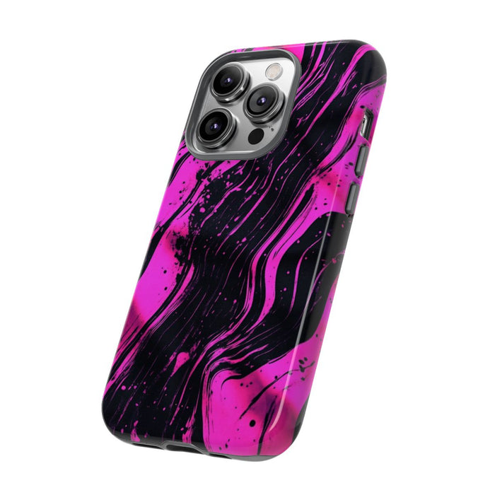Neonroze en Zwart Abstract Patroon