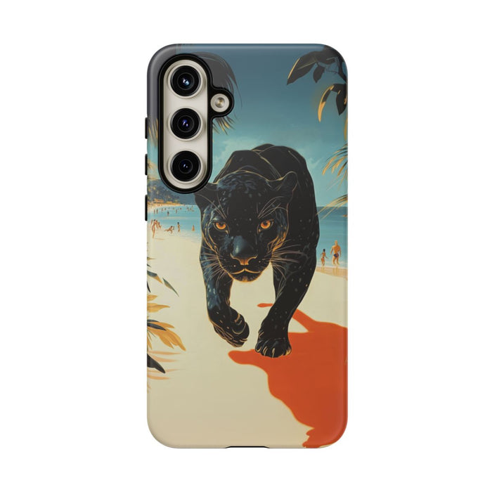 Elegante Zwarte Panter op het Strand