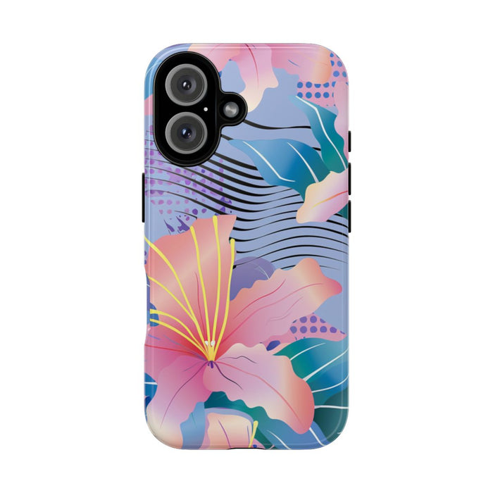 Roze Bloemenpatroon met Abstracte Accenten