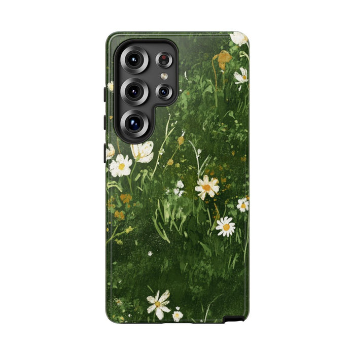 Groene Weide met Witte Bloemen