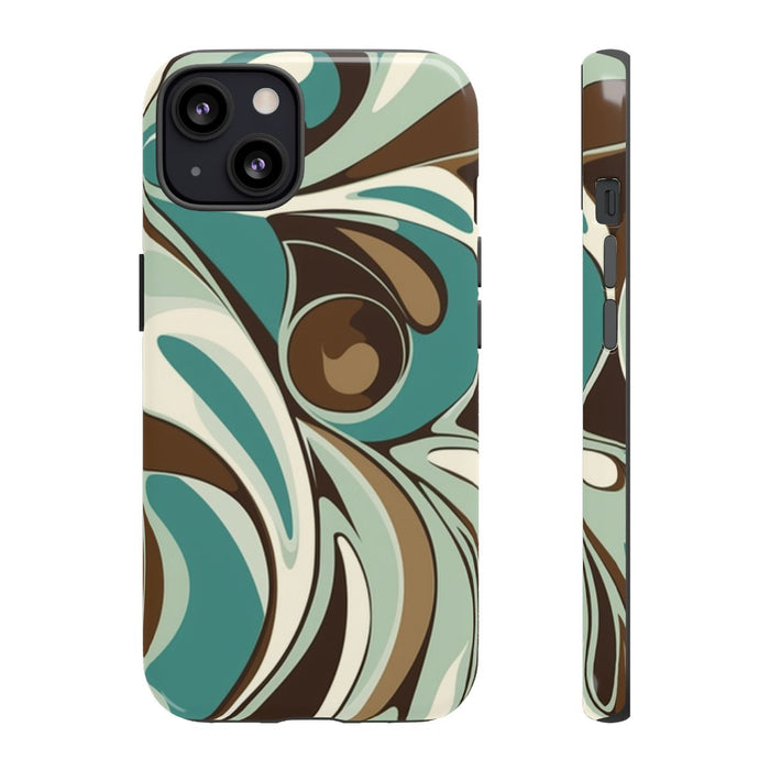 Abstracte Swirl in Teal en Bruin