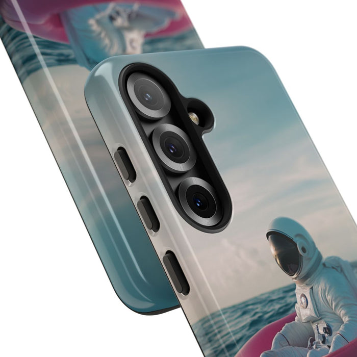 Astronaut op Roze Zwemband