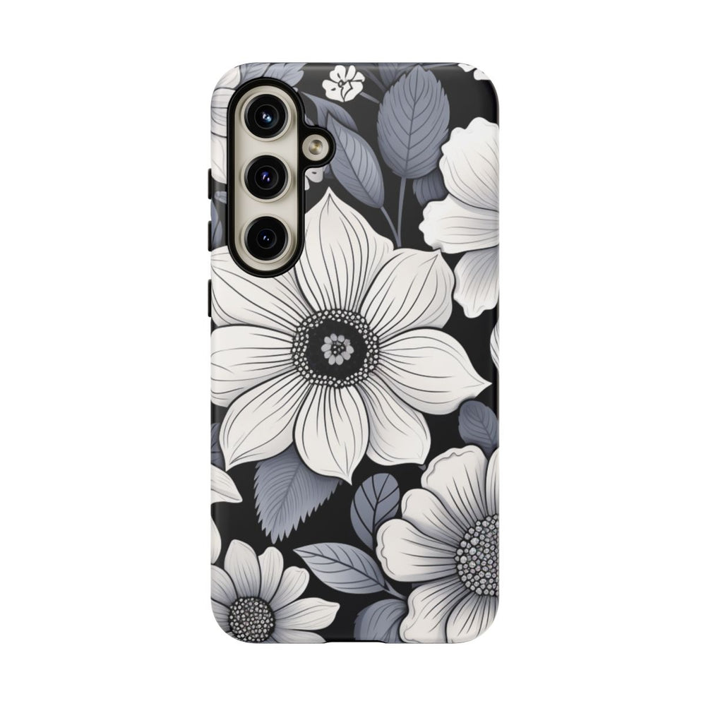 Zwart-Wit Bloemenpatroon