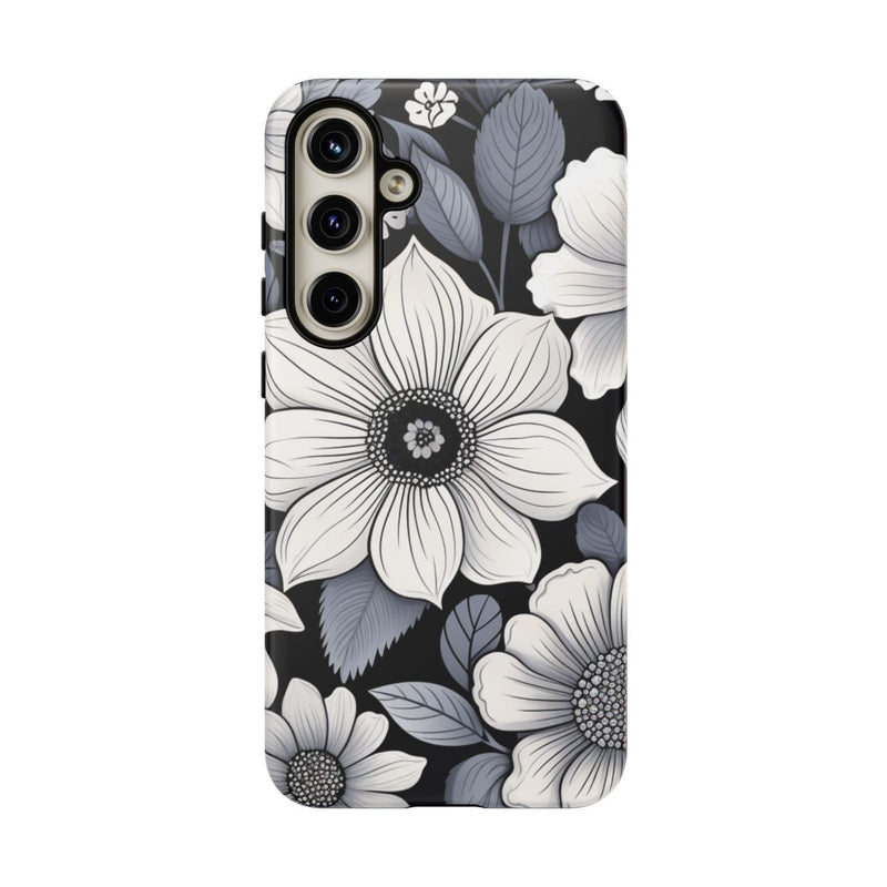 Zwart-Wit Bloemenpatroon