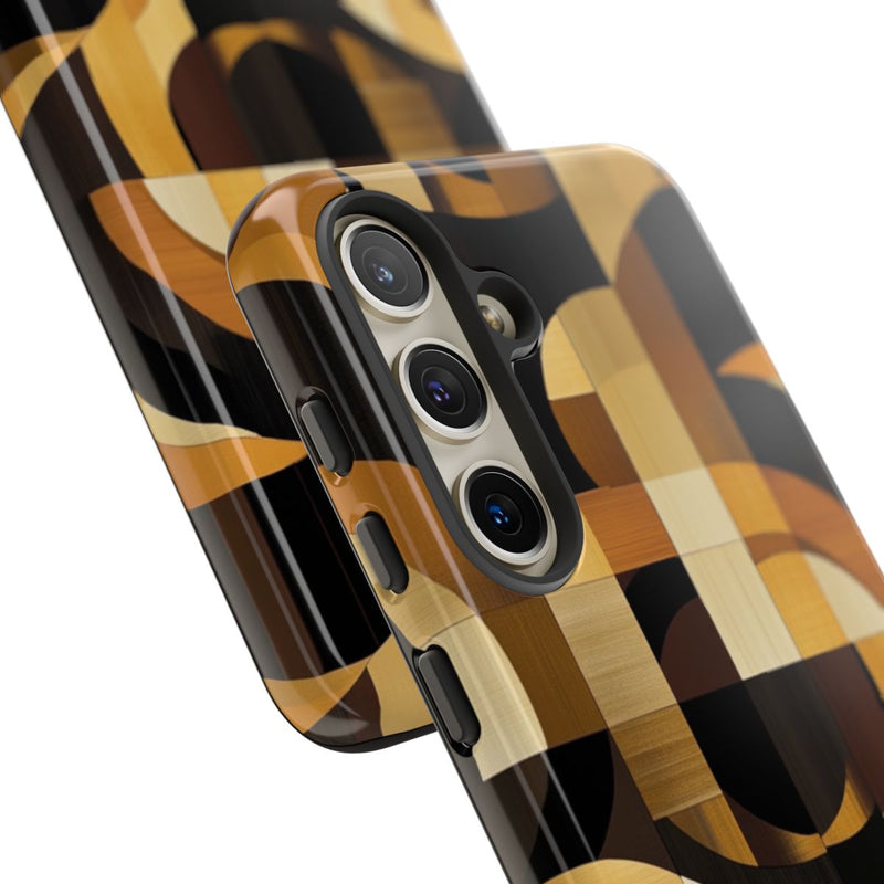 Geometrisch Bruin-Goud Art Deco Patroon