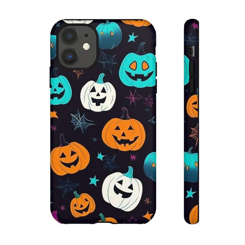 Vrolijk Gekleurde Halloween Pompoenen Patroon