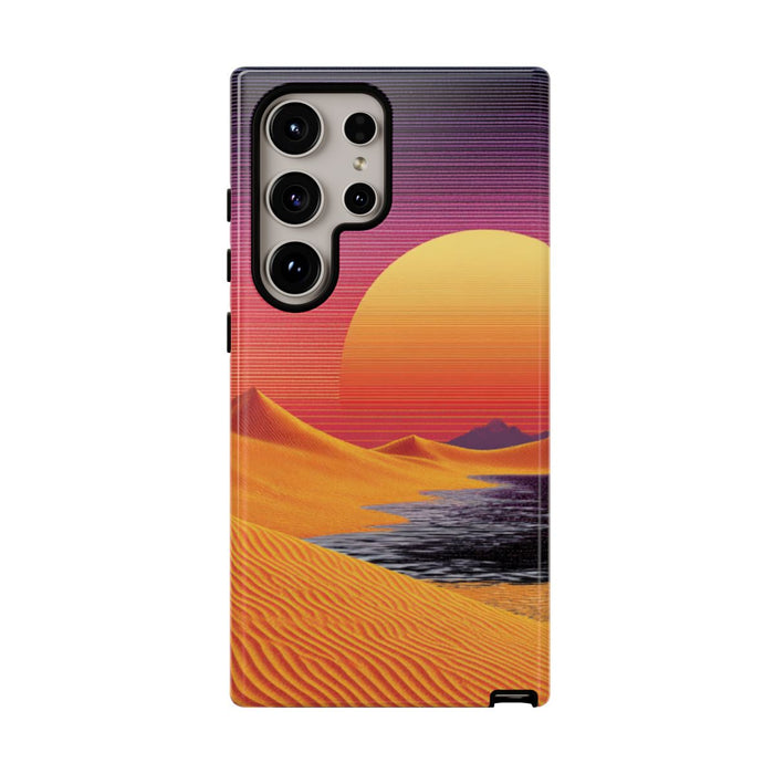 Zonsondergang boven Oranje Zandduinen met Retro Zon