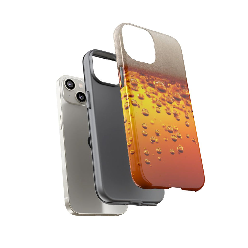 Amberkleurige Bierbellen van Dichtbij