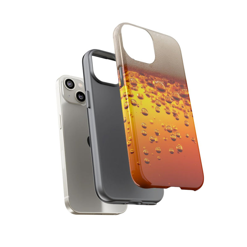 Amberkleurige Bierbellen van Dichtbij