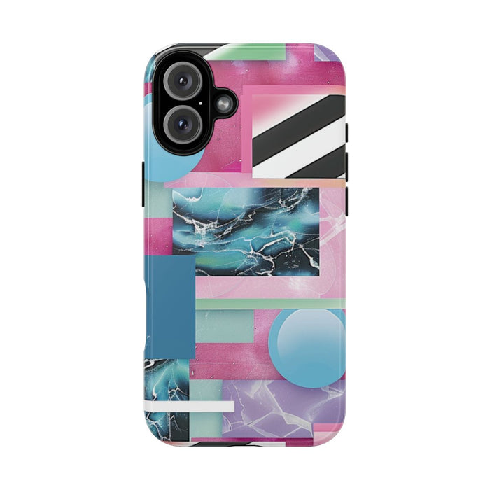 Abstract Geometrisch Patroon in Roze en Blauw