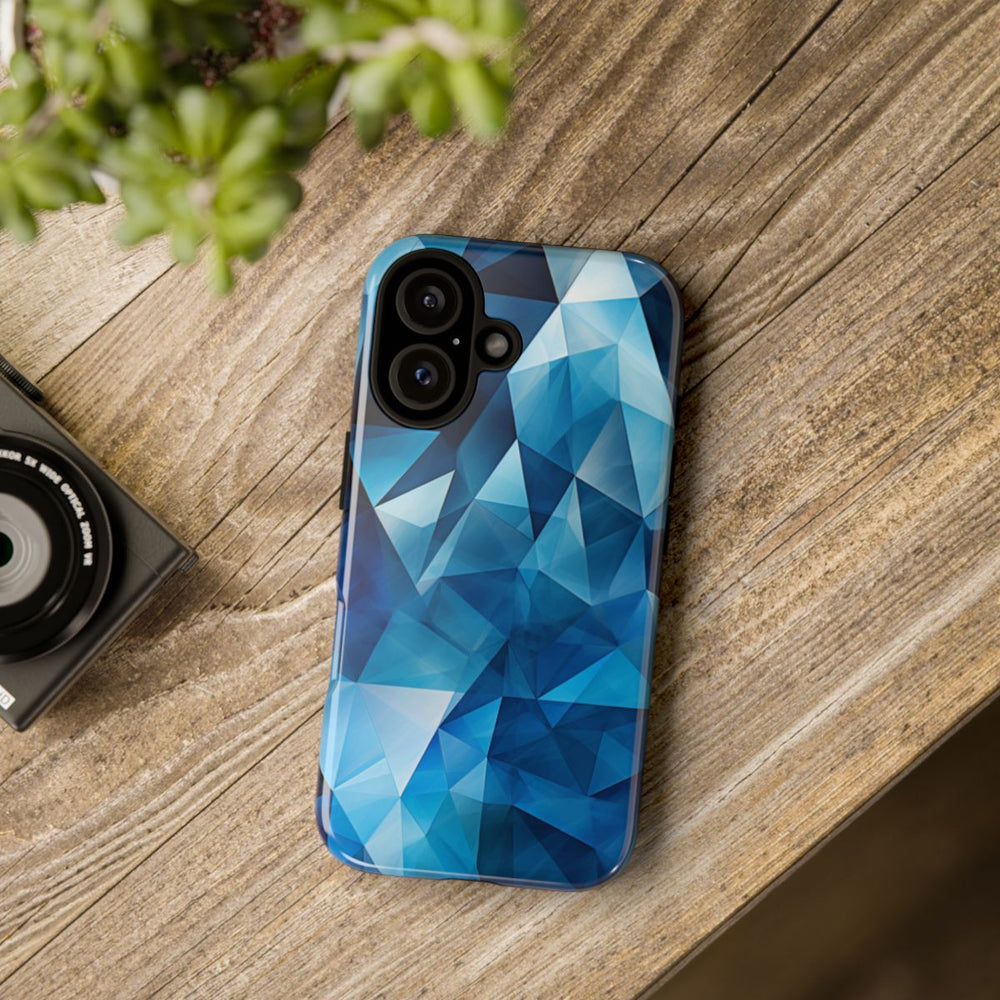 Blauw Geometrisch Driehoekenpatroon