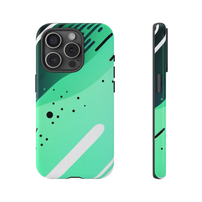 Geometrisch Groen-Zwart Abstract Patroon