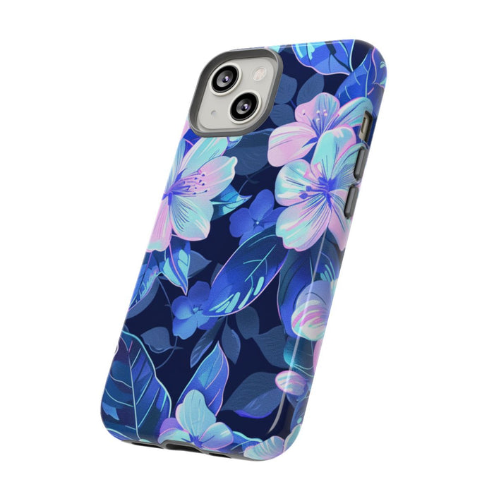 Blauw-Roze Bloemenpatroon