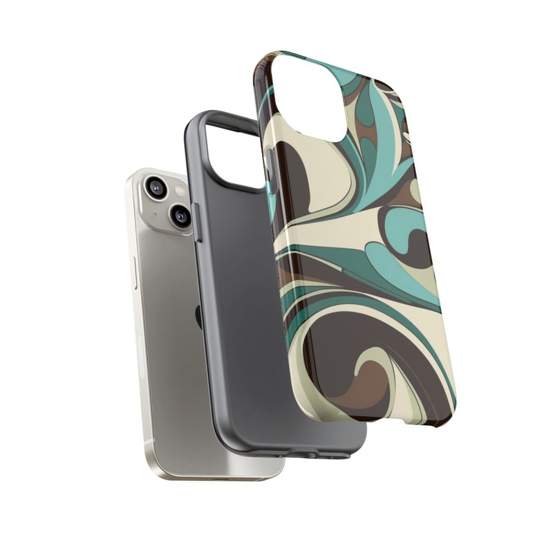 Abstracte Swirl in Teal en Bruin