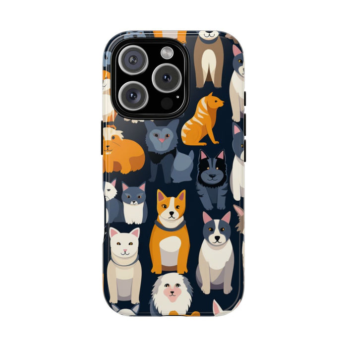 Kleurrijk Katten- en Hondenpatroon in Aantrekkelijke Kleuren
