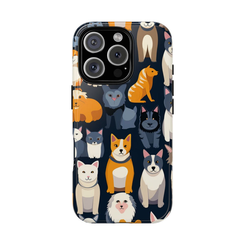 Kleurrijk Katten- en Hondenpatroon in Aantrekkelijke Kleuren