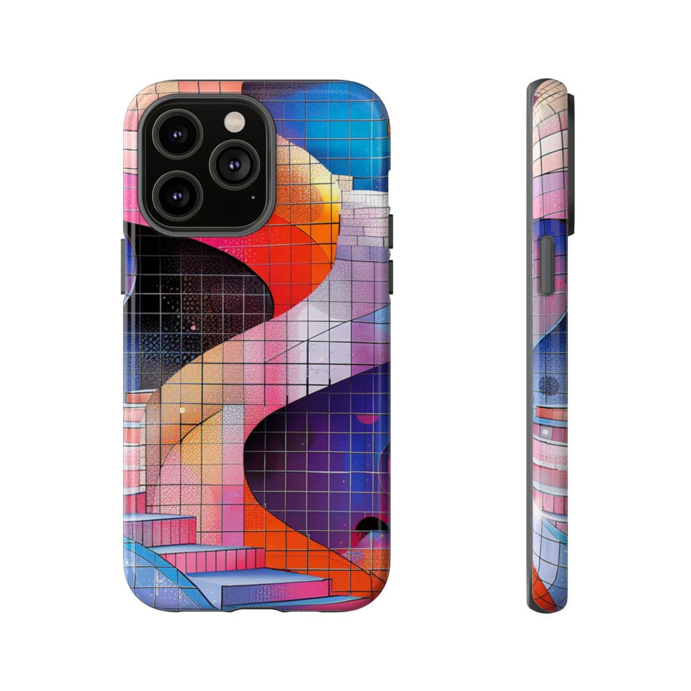 Kleurrijke Abstracte Spiraaltrap met Mozaïekpatroon