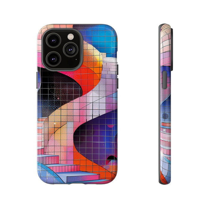 Kleurrijke Abstracte Spiraaltrap met Mozaïekpatroon