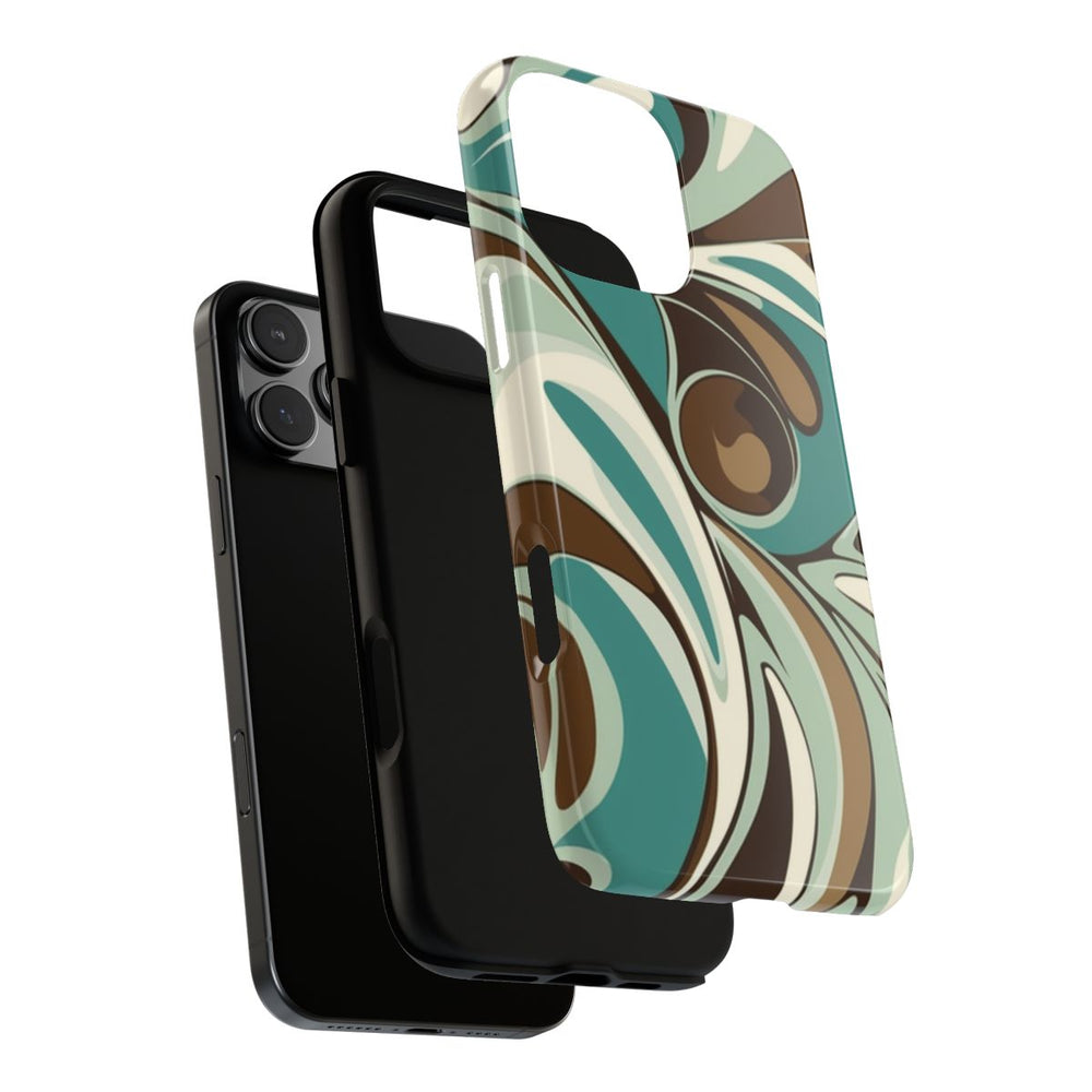 Abstracte Swirl in Teal en Bruin