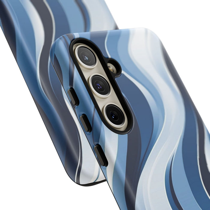 Modern Blauw Golfpatroon