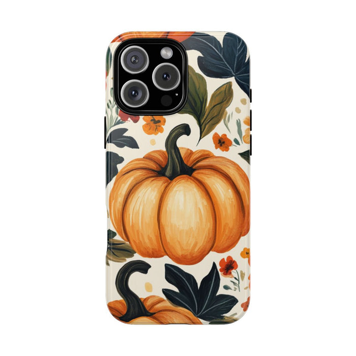 Herfst Pompoen en Bloemenpatroon